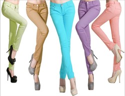 2013 New Fashion Candy Colored Pencil Denim Pants Feet/Slim Multi-color Jeans(China (Mainland))
