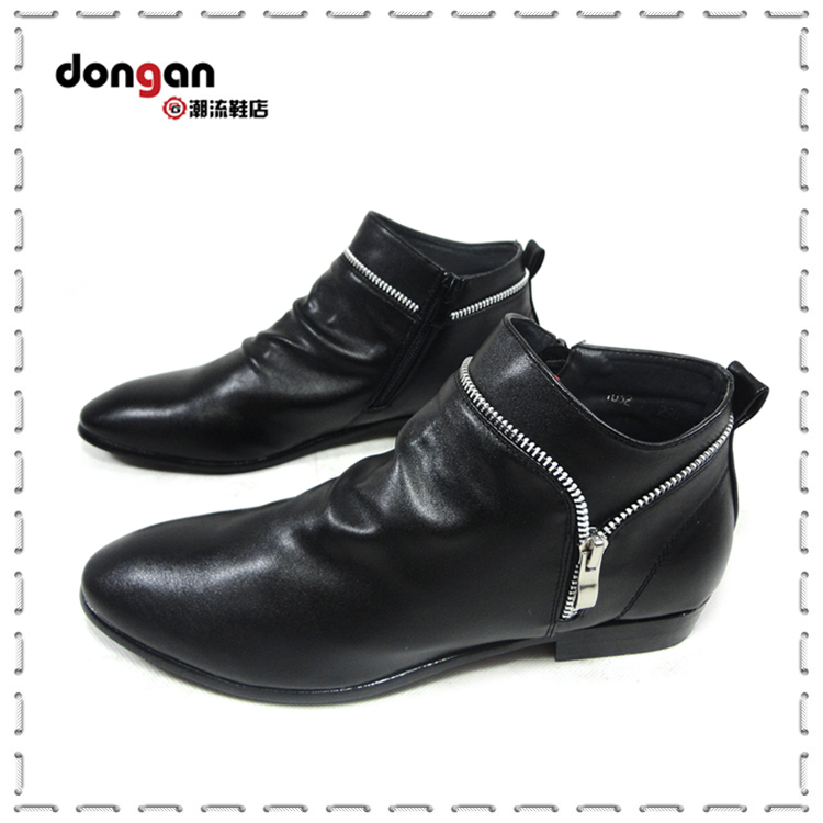 High pointed toe leather attached the skates fashion leather formal medium cut leather popular men's(China (Mainland))
