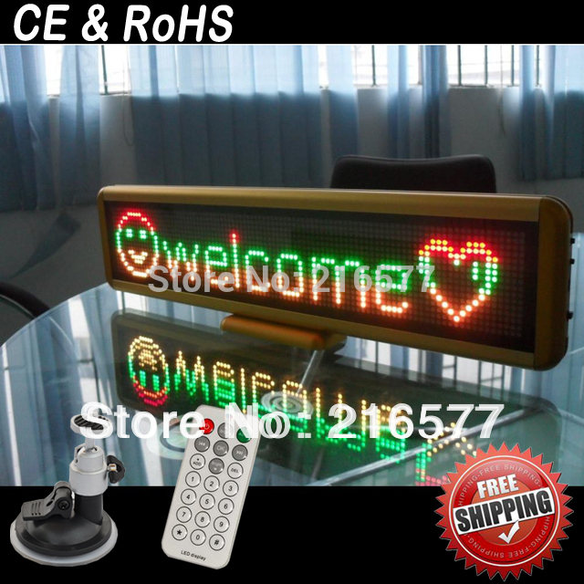 Rechargeable Battery powered 12V Mini Led Display/Led message Board/Car Led Sign(China (Mainland))