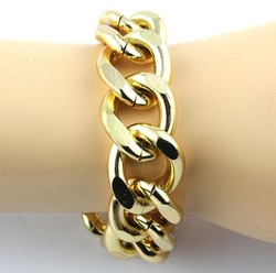 2013 New Fashion Shiny Cut LIGHT GOLD Plated Chunky Aluminum Curb Chain Bracelets 8" Link Necklace(China (Mainland))