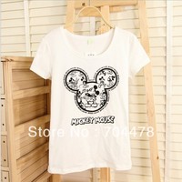 Free Shipping 2013 Fashion Good Quality Cotton T Shirt  micky mouse T-shirts @T02