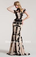 Free Shipping Amazing Fashion Hot Selling Sexy Mermaid Black Lace Prom Evening Dresses 2013 New Arrival Custom Made