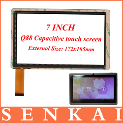 free shipping 7 inch Capacitive Touch Screen with Glass for 7" Allwinner A13 Q88 MID tablet pc(China (Mainland))