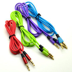 Free Shipping 1x Hot Sale 3.5mm Jack M /M Stereo Audio AUX Cable Cord For iPhone iPod 4 Colors Y584(China (Mainland))