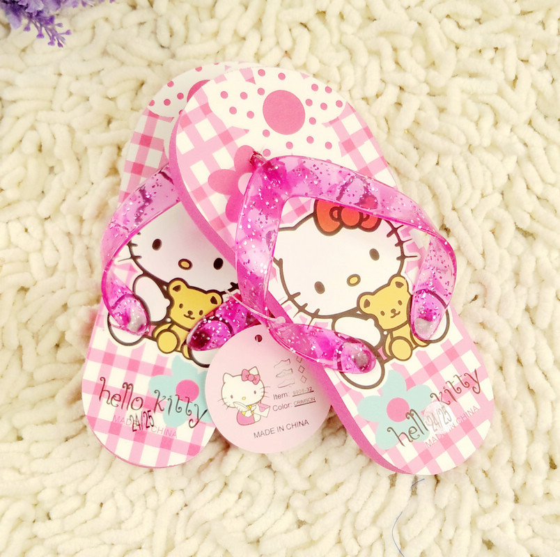 Hello kitty hellokitty female child baby child sandals flip flops shoes slip-resistant waterproof beach spa(China (Mainland))