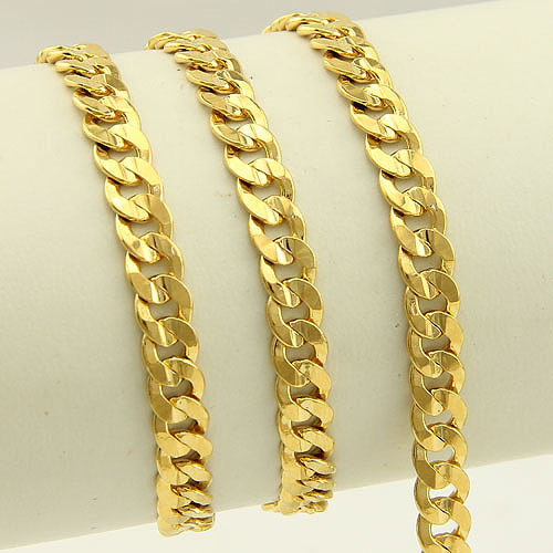 New Arrival Free Shipping Huge Flat Curb Chain 7mm 51.4cm MENS BOYS 18K Gold Filled Necklace Fashion Jewelry YN30