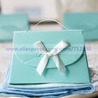 Free Shipping Lovely Blue Purse Shaped Favour Gift Boxes (Set of 120) Wedding Favors Gifts Party Accessory Decoration