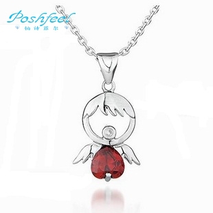 Wholesale jewelry Poshfeel brand 100 genuine ladies 925 silver AAA swiss crystal platinum plated pendants Cupid