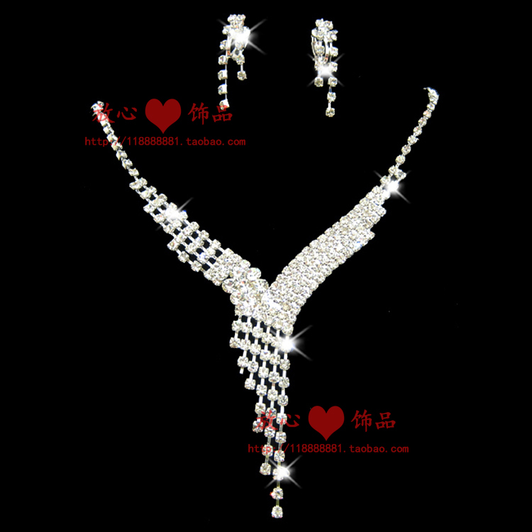 The bride accessories bride chain sets rhinestone necklace set marriage accessories wedding dress jewelry 2 xt03