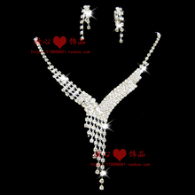 The bride accessories bride chain sets rhinestone necklace set marriage accessories wedding dress jewelry 2 xt03 piece set