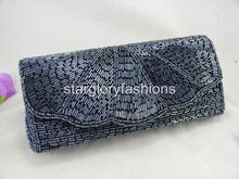FREE S&H Fully Beaded Purse Clutch Shell Designer Flap 3 Uses