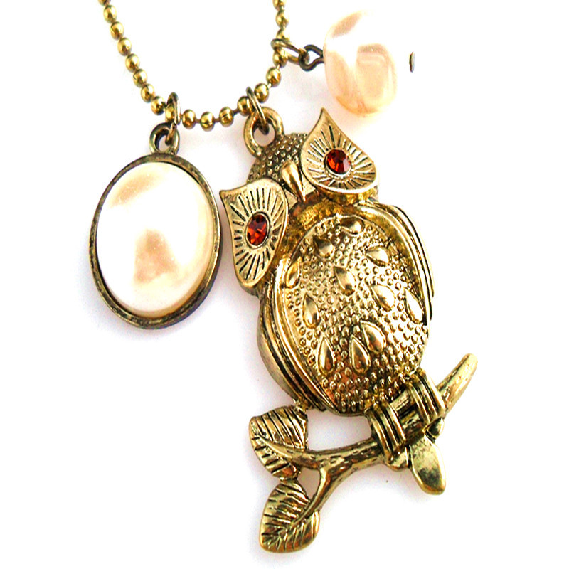 (2 pieces/lot)2013 New Fashion steampunk exaggerated statement women men turquoise necklaces the crown owl Korea jewelry(China (Mainland))