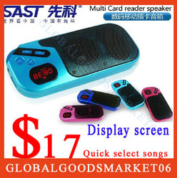SAST card u disk S - 168 mini portable stereo radio mp3 putting small speak(China (Mainland))