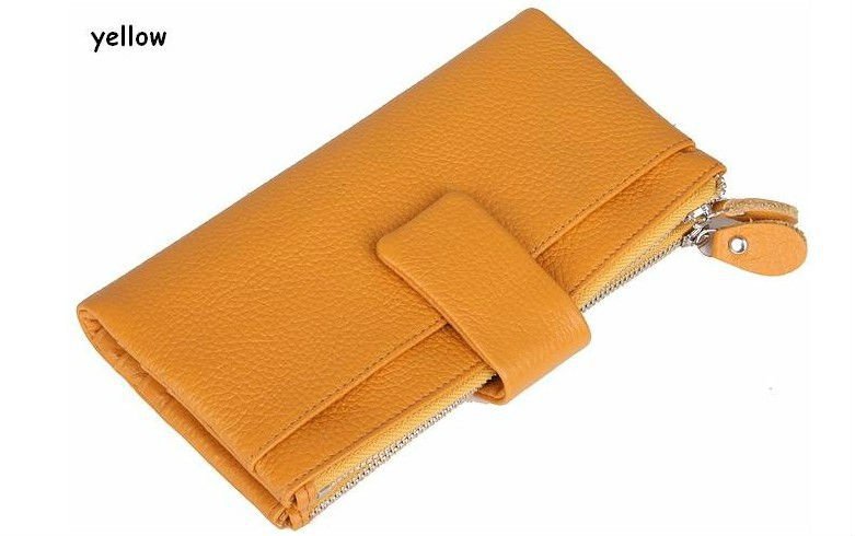 2011 NEW! rose 100% GENUINE LEATHER women&men's multifunction wallets,2 money places,12 card places,2 zipper coin purses,W004(China (Mainland))