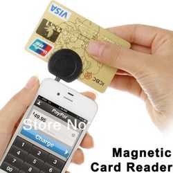 New 3.5mm Headphone Jack Mini Magnetic Mobile Credit Card Reader Works for Samsung iphone HTC Smart Mobile phone Free Shipping(China (Mainland))