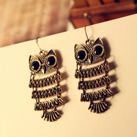 Min.order is $15 (mix order)Vintage Owl Earrings Jewelry Wholesale Price Free Shipping E68