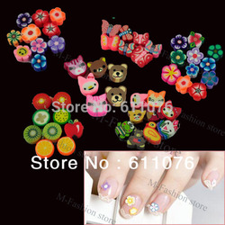 Clay Canes Charms Beads Mixed Color Fimo Polymer Clay Animal/Butterfly/ Flower/ Fruit DIY Slices 5584(China (Mainland))