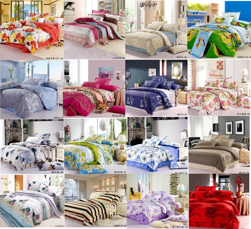 Free shipping! Low price but good quality. Cotton printed 4pcs bedding set! Special home textiles supplier. Bingo(China (Mainland))
