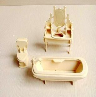 Educational toys model bathroom diy child 3d toy(China (Mainland))