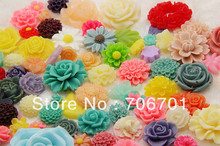 Free shipping 10 42mm Mixed Designs Resin Flower Cabochons Jewelry DIY Accessorie 20PCS LOT