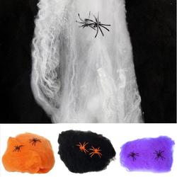 Hot Sale Spider Web+2 Spider Halloween Party Decoration Orange/Black/White/Green A1758(China (Mainland))
