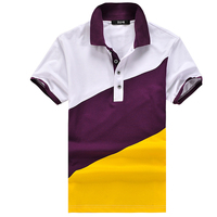 Free Shipping,We Best 2013 Hot New Brand Men's 3 colors Splice Casual Polo T-shirt,Two Colors,size M-XXL,Drop Shipping, MTS078