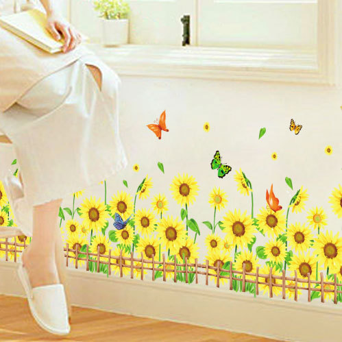 Removable Wallpaper on Wallpaper Yellow Daisy Stickers Batterfly Flower Removable Sticker