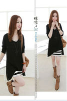 Loveliness Fashionjockey Striped Dresses With Irregular Georgette Two-piece Dress LD304