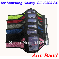 Free Shipping Hot Sport Running Armband Case Mesh Arm Band for Samsung Galaxy S3 SIII i9300 S4 Black/Blue/Pink/Green/Red/Grey(China (Mainland))