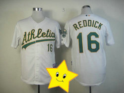Fast Shipping Oakland Athletics Josh Reddick Jersey white #16 cheap cool base jersey 2013 Baseball jersey wholesale t shirt(China (Mainland))