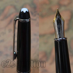 HIGH QUALIT STAR MONT 163 PEN BLACK AND SILVER MEDIUM NIB FOUNTAIN PEN FREE SHIPPING(China (Mainland))