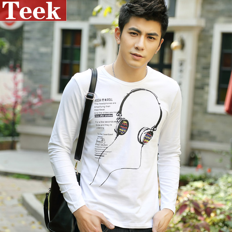 Free shipping Teek2013 men's spring clothing t shirt male long-sleeve T-shirt basic t shirt male long-sleeve(China (Mainland))