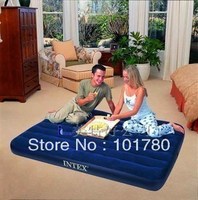 INTEX luxury corduroy double increase the inflatable bed, camping tent inflatable bed double air bed,with manual pump