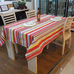 Quality stripe cloth 100% cotton canvas table cloth tablecloth(China (Mainland))