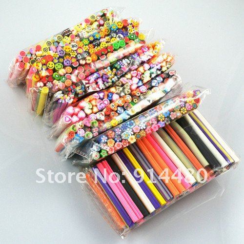 [ Retail ] 50pcs/set Fashion Nail Art Fruit and Flower Decoration Slice Rod Stick Cane DIY designs + Free Shipping(China (Mainland))