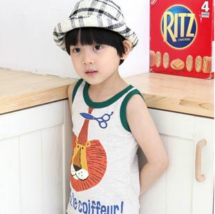 2013,New arrive,Children/baby sleeveless T-shirt/Vest for summer,Cartoon Lion,Kid's clothes/clothing,baby wear,Free shipping!(China (Mainland))