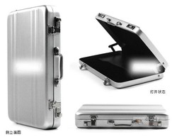 Free shipping Password Aluminium Credit Card Holder Mini Briefcase Business Card Case(China (Mainland))