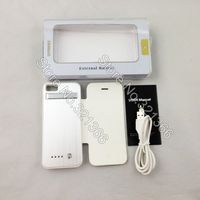 free shipping 100pcs 2800mah Power Pack External Battery for iPhone 5 5g Charging Case with Stand and front cover Retail package