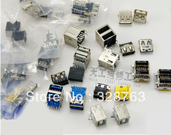 Sample package:Mix 20 pairs,Original New Laptop USB Jack,40pcs/lot,2pcs each model Laptop repair parts(China (Mainland))