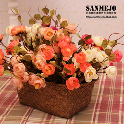 Rose artificial flower artificial flower rustic home decoration vase rattan flower home decoration(China (Mainland))