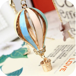 Min.Order 10$(cna mix order ) Dreamer Colorful Hot Air Balloons Long Necklace Free Shipping ZQNL0020(China (Mainland))
