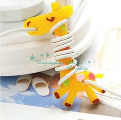 Wholesale Cartoon giraffe cable winder spool headphone winder(China (Mainland))