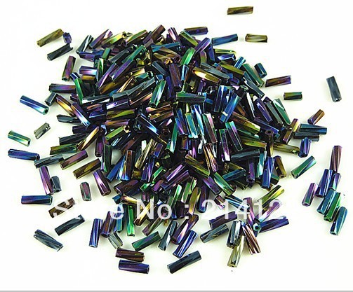 free shipping (mix min order $20) 15g 1.5x6mm silver Glass Seed Beads Tube Spacer twist(China (Mainland))