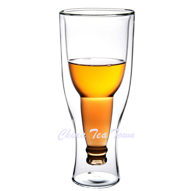 Inverted beer bottle design glass,glass for beer;water,hot drinks,free shipping(China (Mainland))