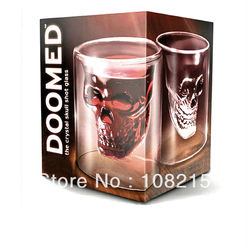 Doomed Crystal Skull Head Vodka Whiskey Shot Glass Novelty Cup Creative Home Bar Drinking Ware free shipping(China (Mainland))
