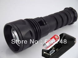 Free shipping 1set 1800 Lumen CREE XM-L T6 LED Waterproof Diving Flashlight Torch Lamp +Battery Charger(China (Mainland))