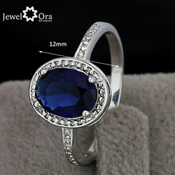 JewelOra Factory Price High Quality Free Shipping Silver plating ring Classic Elegant Rhodium Plated CZ Lady Ring #RI100982(China (Mainland))