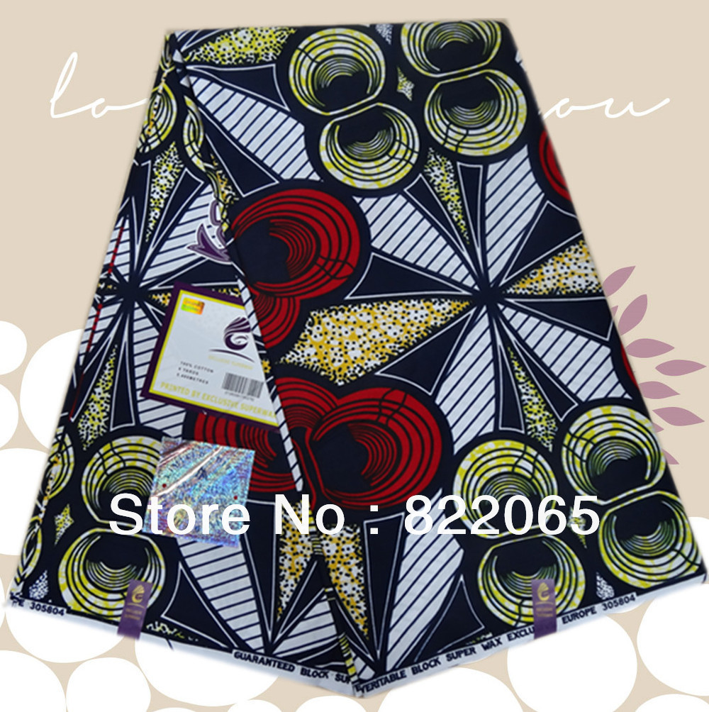 New !New! block super wax print 100% cotton fabric 6 yards SA-01888(China (Mainland))