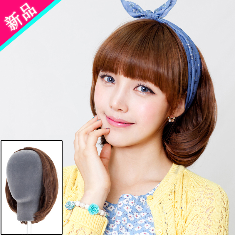 ファッションボボ梨stubbiness空気の半分のかつらカーリーヘアーのかつら311卵ロール