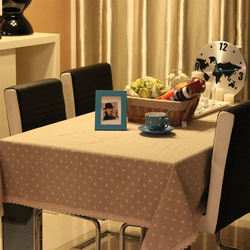 Free shipping small white flowers pattern cotton and linen fabric dining table cloth tablecloth SIZE:150CMx 210CM(China (Mainland))
